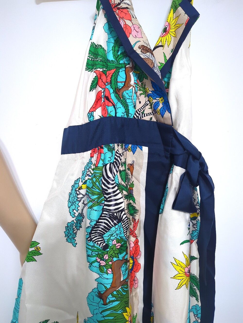 Tibi Silk Tropical Print Wrap Dress Halter Resort Size 4 - Picture 7 of 12